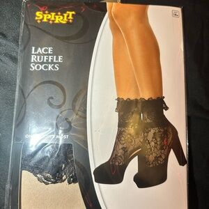 Spirit Lace Ruffle Socks in Black